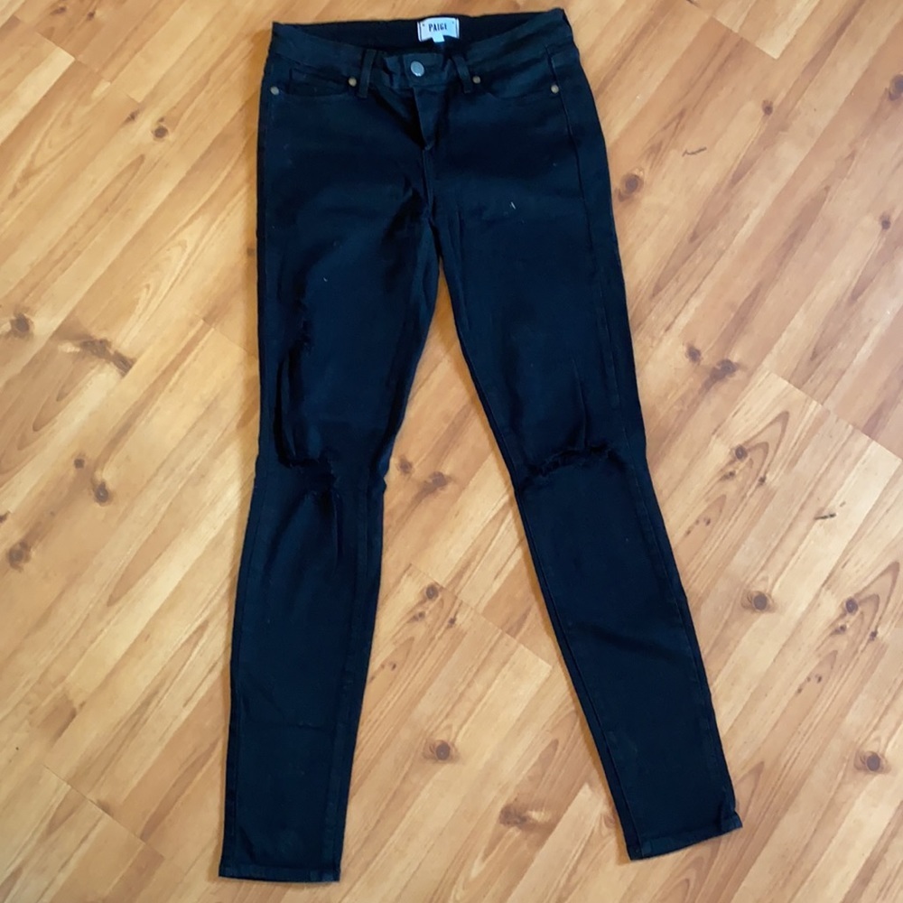 Paige | Black Skinny Jeans - Picture 3 of 5